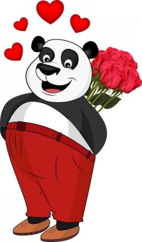Panda iubeste Florile