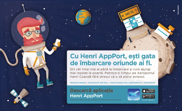 HenriApp Port - Panou Check In (cosmonaut)